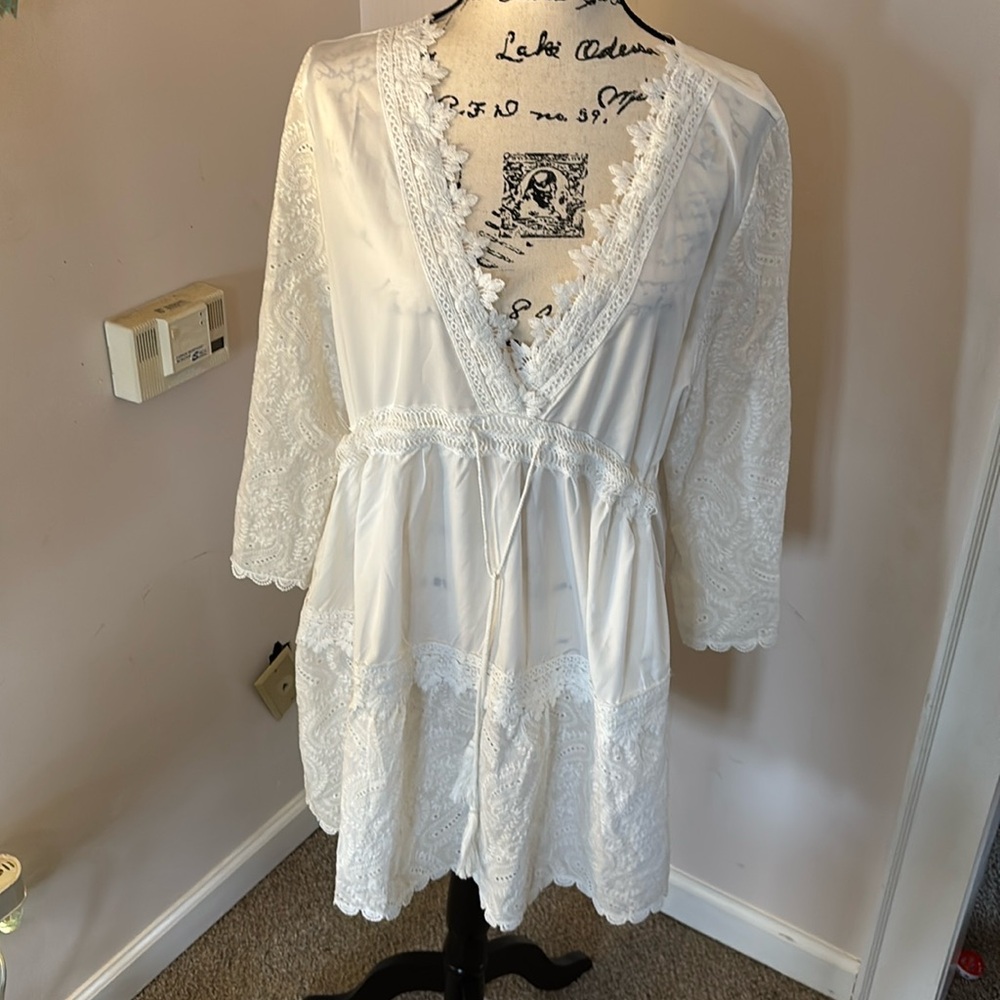 Flowy white Boho lace top